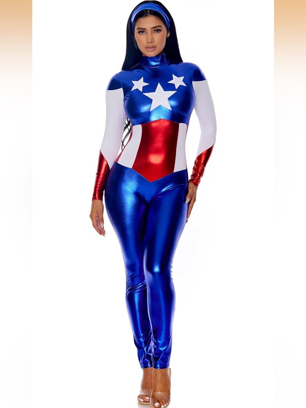 Forplay captain america Star Spangled Hero Catsuit cosplay costume jumpsuit